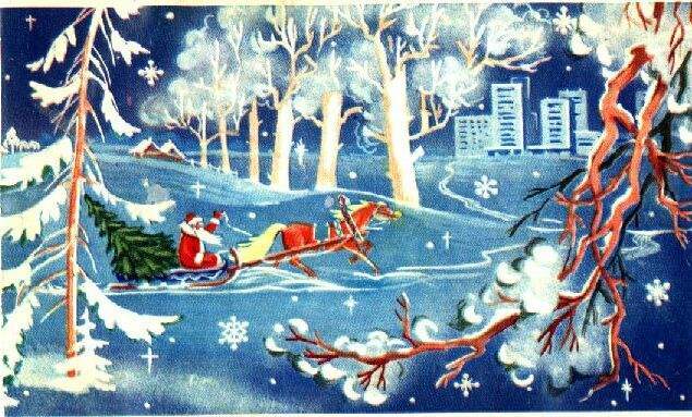 Советские новогодние открытки