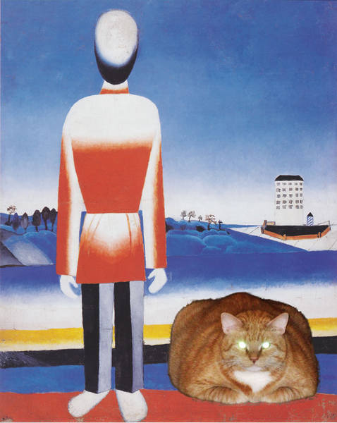 Malevich - Mann in suprematischer Landschaft-cat-sm