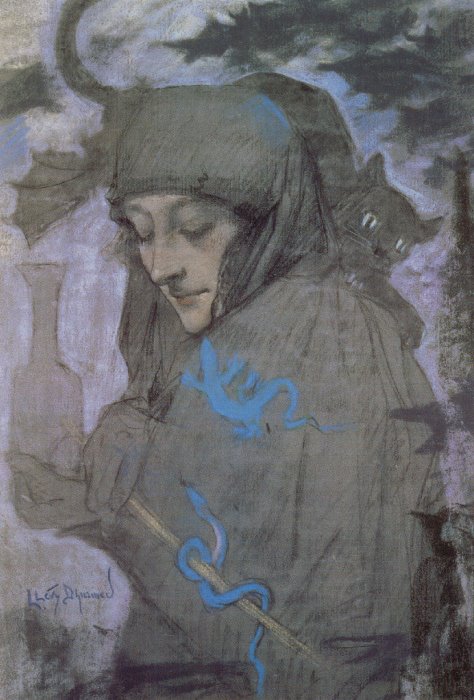 Lucien Lévy-Dhurmer La sorcière Sorceress 1897