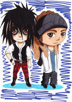 bill and tom kaulitz chibis by huntednobody-d4x078g