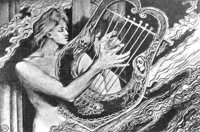 Apollo at Olympus, pencil drawing, 21 x 24 cm Apollo at Olympus, pencil drawing, 21 x 24 cm