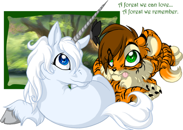 Unicorn and Tiger Forest by DarkuAngel