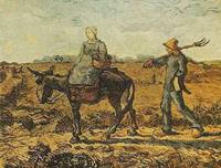 1890 Morning Peasant Couple Going to Work