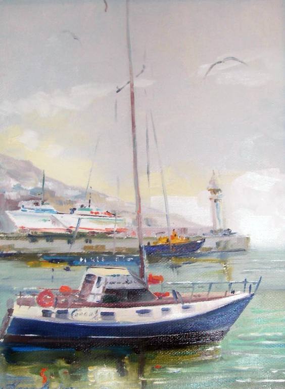 яхта в порту