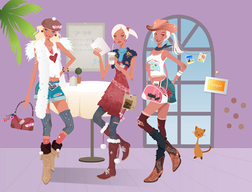 Beautiful Girls in Cafe - PSD Source Beautiful Girls in Cafe - PSD Source