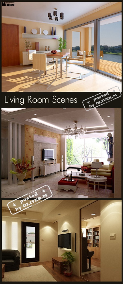 Living room Interiors Scenes for 3ds Max, Part 2