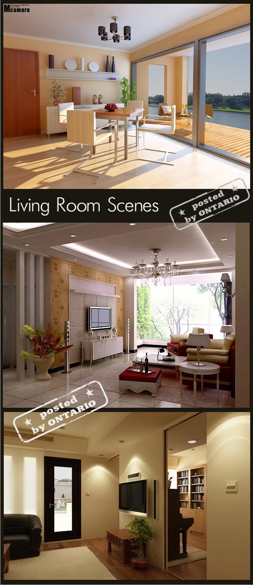 Living Room Interiors, Set 2 Living Room Interiors, Set 2