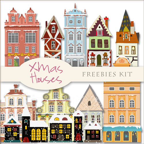 Scrap kit - Collection of Christmas Houses Scrap kit - Collection of Christmas Houses