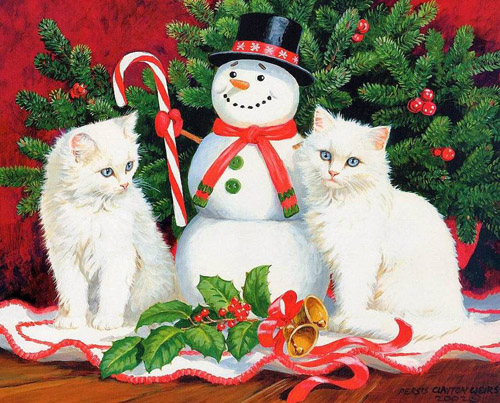 Снеговик и котята