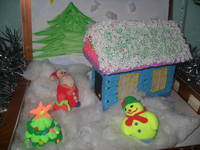 Новогодняя композиция из пластилина