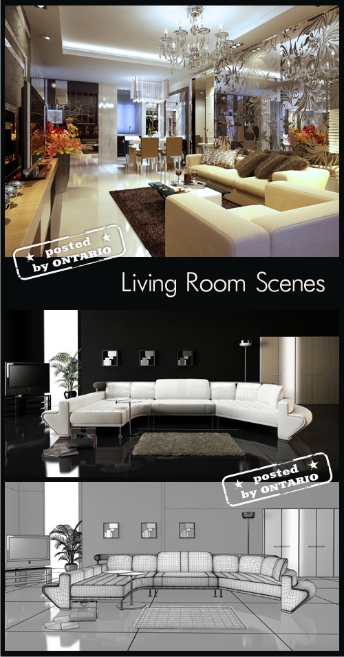 [3dMax] Living room Interiors Scenes for 3ds Max (part 06)