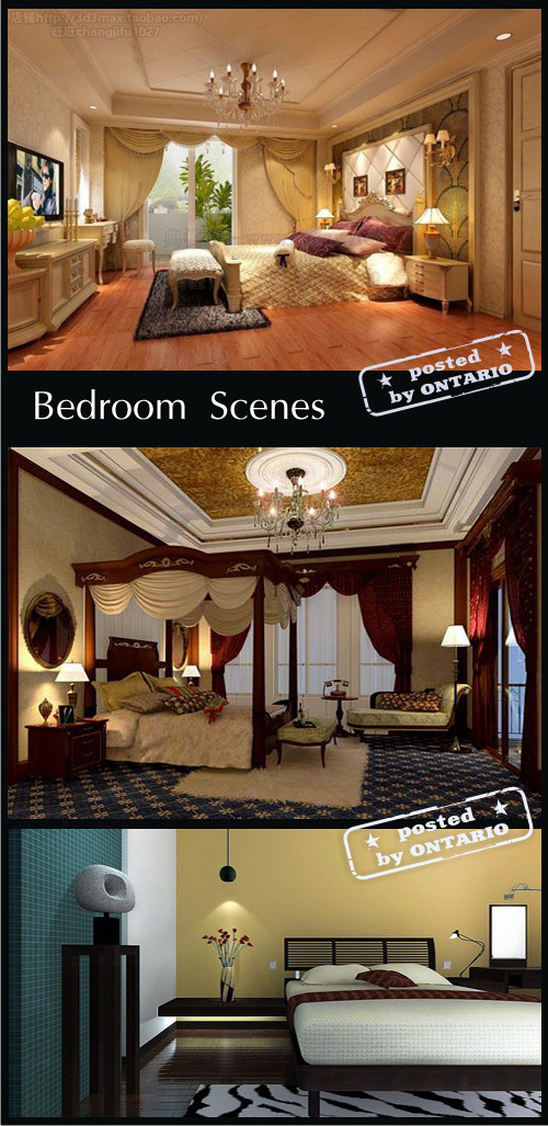[3dMax] Bedroom Interiors Scenes for 3ds Max (part 1)