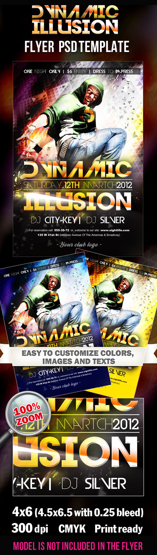 Dynamic Illusion Party - Flyer PSD Template Dynamic Illusion Party - Flyer PSD Template