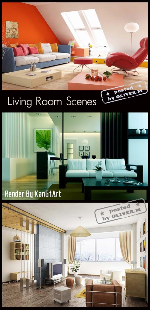 Living room Interiors Scenes for 3ds Max, part 7 Living room Interiors Scenes for 3ds Max, part 7