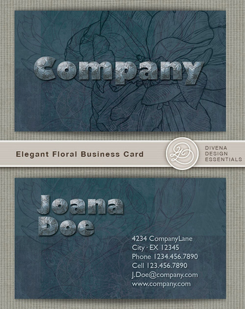 Elegant Floral Business card - PSD template Elegant Floral Business card - PSD template