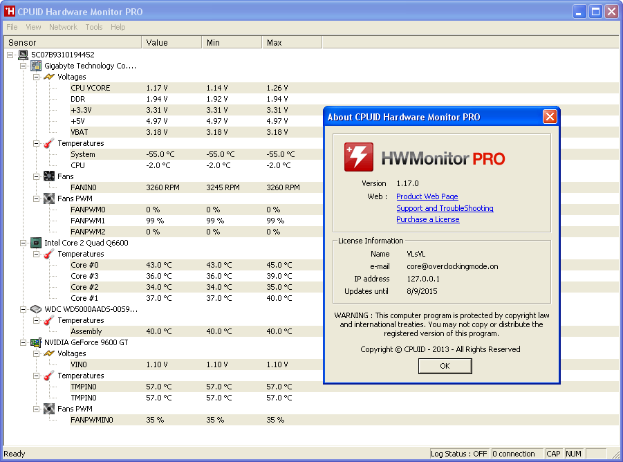 HWMonitor Pro 1.52 instaling