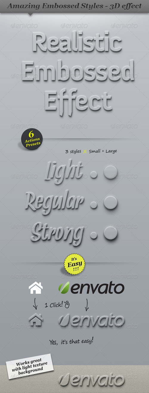 GraphicRiver - 3D Embossed Styles for Photoshop GraphicRiver - 3D Embossed Styles for Photoshop