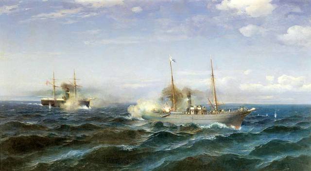 «Бой парохода Веста с турецким броненосцем Фетхи-Буленд в Чёрном море 11 июля 1877 года»
