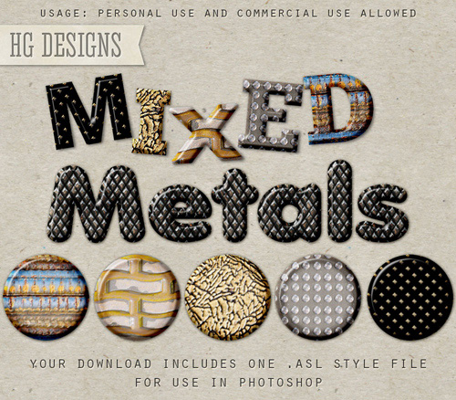 Mixed Metal Styles for Photoshop Mixed Metal Styles for Photoshop