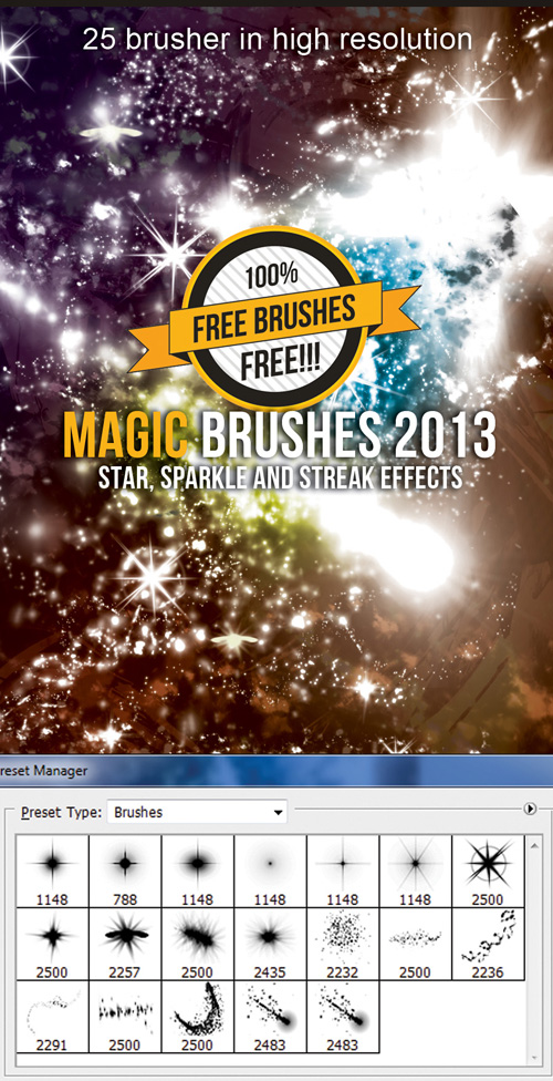Photoshop Brushes - Star, Sparkle and Streak effects Photoshop Brushes - Star, Sparkle and Streak effects