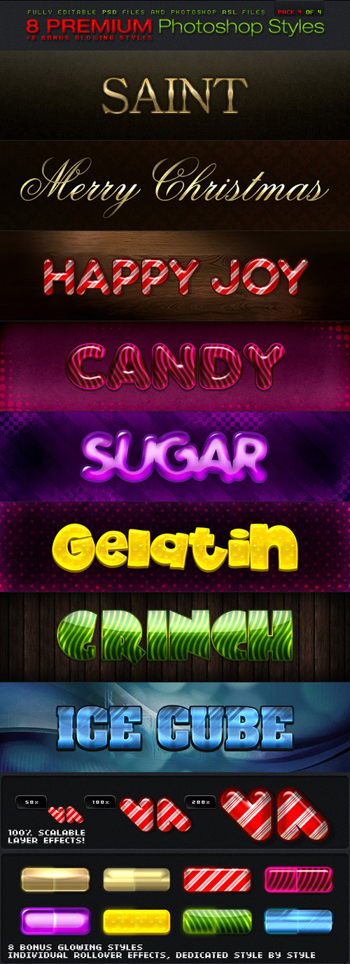 GraphicRiver - 8 Premium Photoshop Styles, part 4 GraphicRiver - 8 Premium Photoshop Styles, part 4