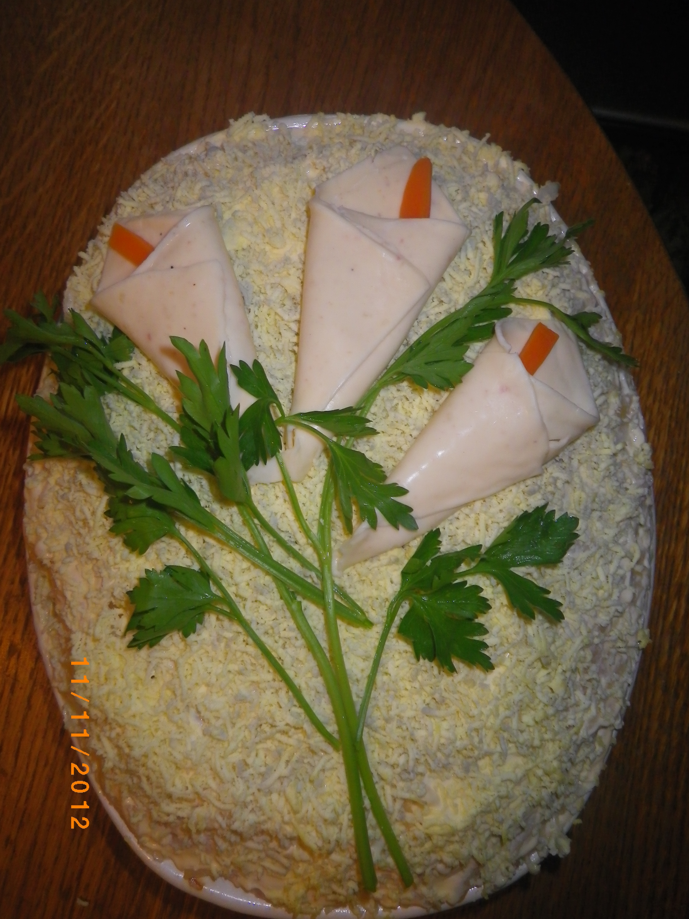 селедка под белой шубой и украшения калы