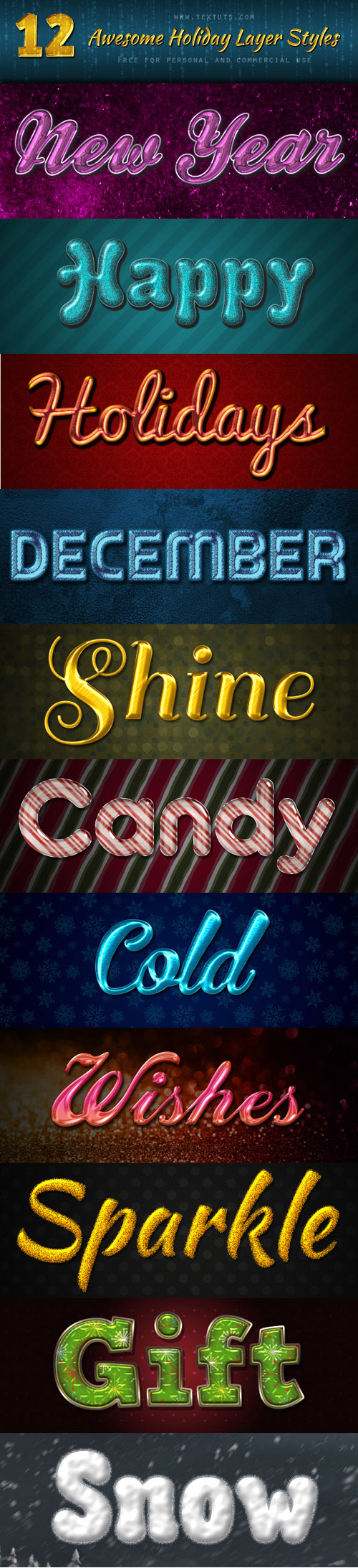 12 Awesome Holiday Styles for Photoshop 12 Awesome Holiday Styles for Photoshop