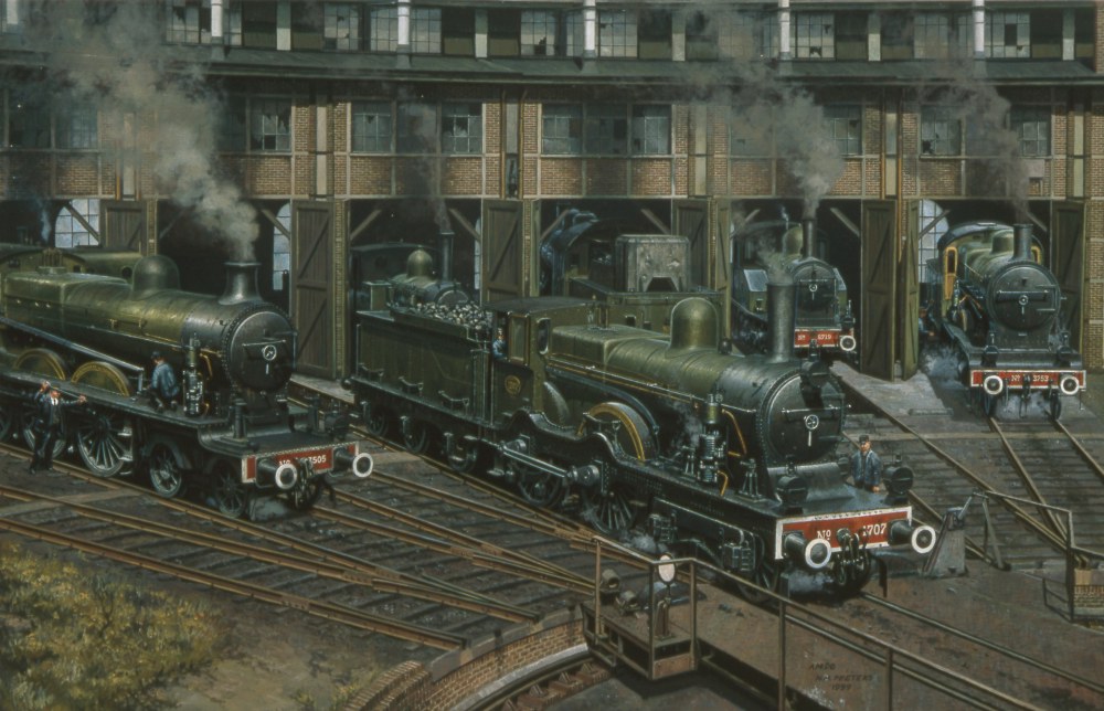 Engine shed Roosendaal, june 1944