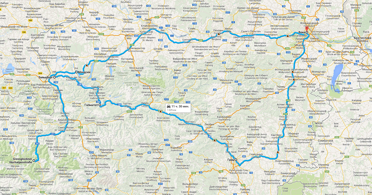 Круговой маршрут по Австрии, 7 дней, подскажите