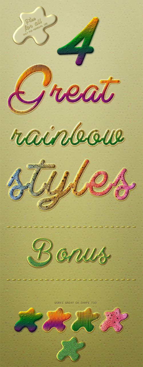 Rainbow Photoshop Styles V2