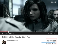 У клипа Tokio Hotel - Ready, Set, Go! более 17.000.000 просмотров на YouTube!