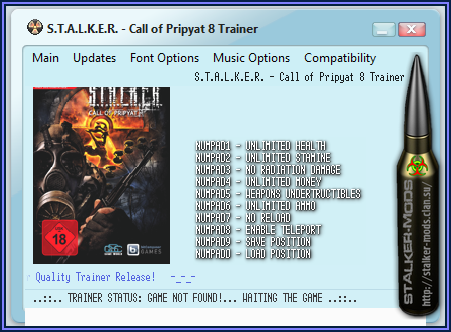 трейнер для игры сталкер зов припяти
