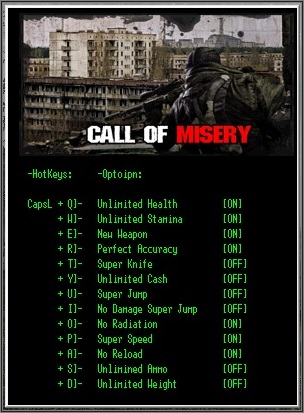 Call of Misery 1.0d fix2 Final - Трейнер +12