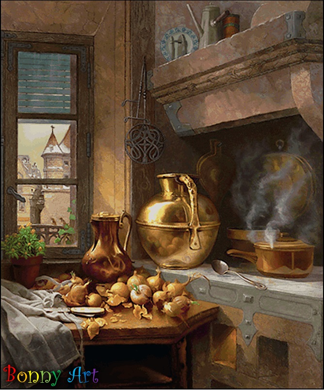 Bonny Art 0061-KB (415x500) Уютный уголок кухни (Скрин) для форума