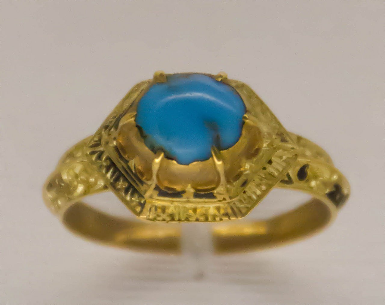 Бирюза золото кольцо мужское античное