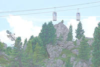 Фуникулёр, идущий на массив Сассолунго вблизи Брессалоне. Фото Морошкина В.В.