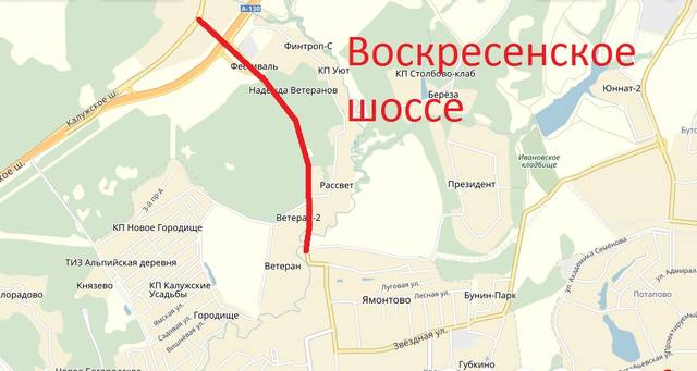 Поселок воскресенское московская область карта