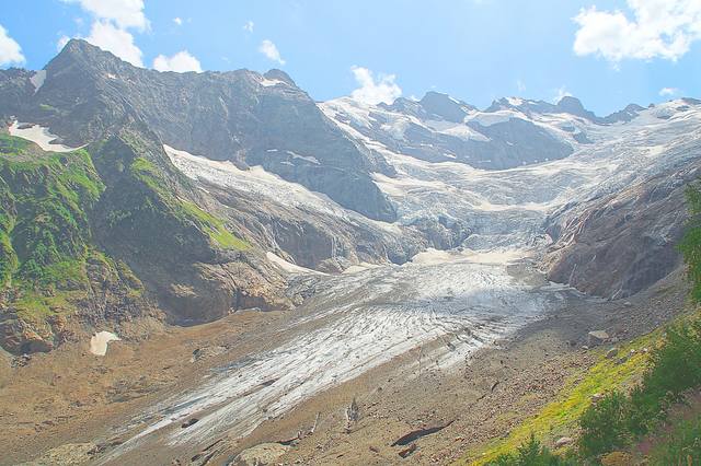 Алибекский ледник с небольшим долинным языком. Фото Морошкина В.В.