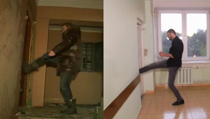 Гецати и Сафронов вышибают дверь
