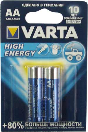 Батарейка VARTA HIGH ENERGY (AA) LR06-BL2 1.5V (2 шт. в уп.)