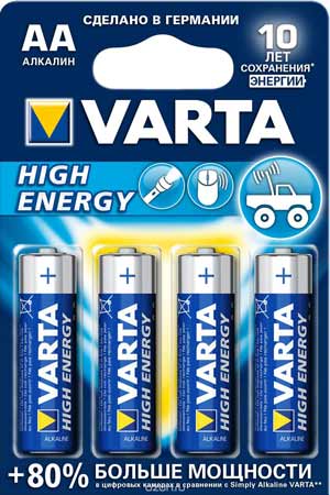 Батарейка VARTA HIGH ENERGY (AA) LR06-BL4 1.5V (4 шт. в уп.)