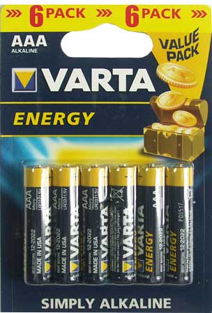 Батарейка VARTA ENERGY (AAА) LR03-BL6 1.5V (6 шт. в уп.)