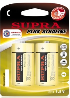 Батарейка щелочная SUPRA (C) LR14-BP2 1.5V алкалиновые 815174 (2 шт. в уп.)