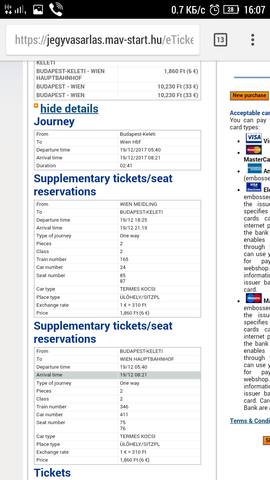 Железные дороги Венгрии - покупка билетов, резервация мест