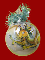 Шар Рождественский (Желтый Дракон), диаметр 95мм. арт. Ш95035