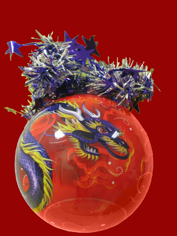 Шар Рождественский(Фиолетовый Дракон), диаметр 95мм
