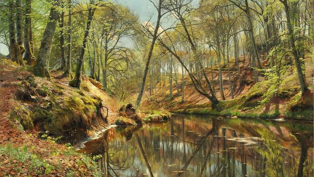 1897 Весенний день в лесу у ручья (A spring day in the forest at stream) 105 х 179 Частное собрание