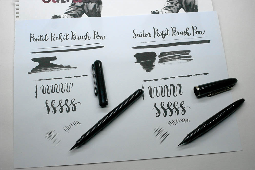 Pentel Pocket Brush Pen & Sailor Profit Brush Pen