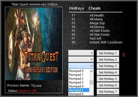 Titan quest anniversary edition: трейнер.