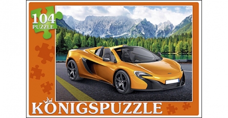 Рыжий кот. ПАЗЛЫ 104 элемента Konigspuzzle. ПК104-5810 КРУТОЙ АВТОМОБИЛЬ